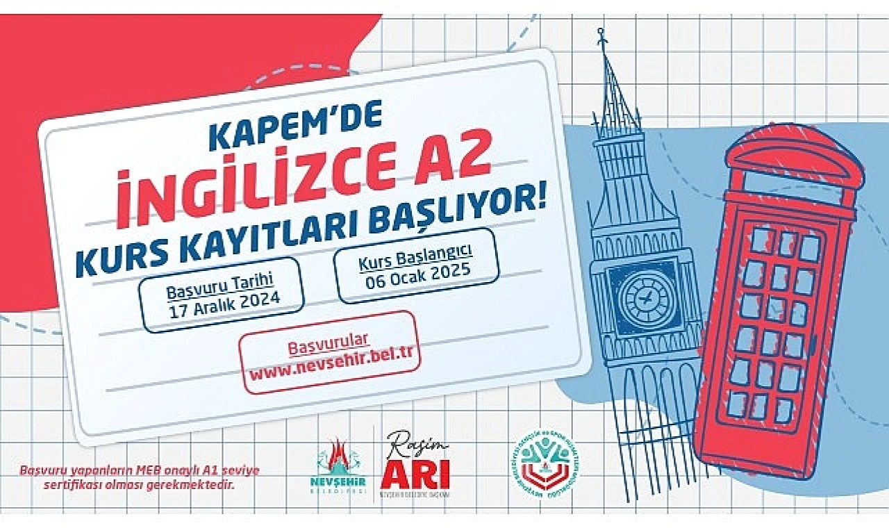 KAPEM’de İngilizce A2 Kursu İçin Kayıtlar Başlıyor